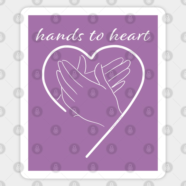 Hands To Heart in White Sticker by Gypsy Girl Design